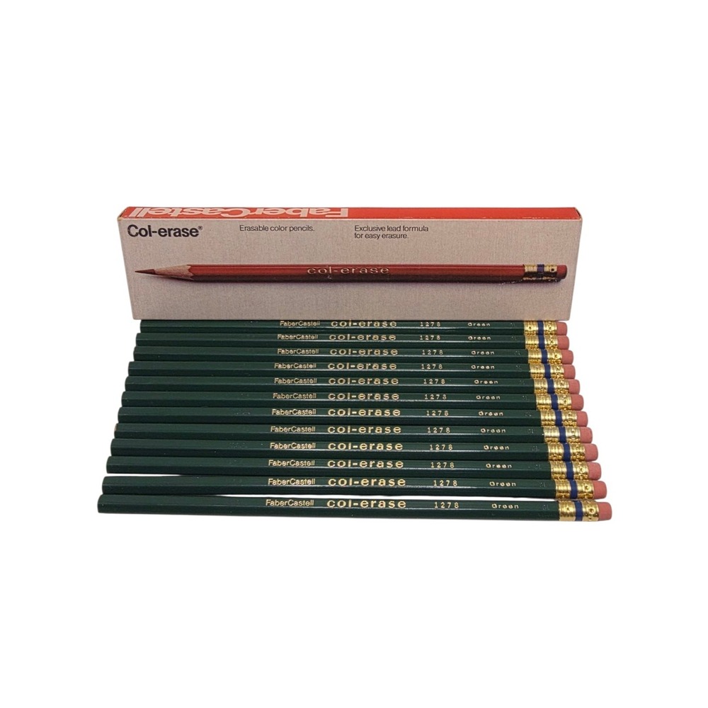 Faber-Castell Col-Erase Green Pencils 20006 Box of 12 - #1278 NOS